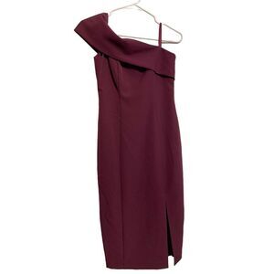 Eliza J NWT One‎ Shoulder Dress. Beautiful Wine Color.  Size 2